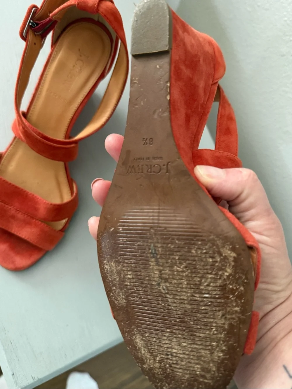J. Crew suede strappy